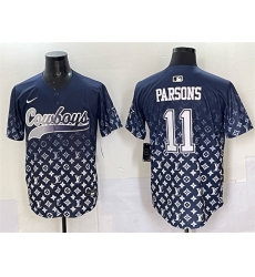 Men's Dallas Cowboys #11 Micah Parsons Navy Limited Stitched Baseball Jersey