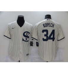 Men's Nike Chicago White Sox #34 Michael Kopech Cream Game 2021 Field of Dreams Jersey