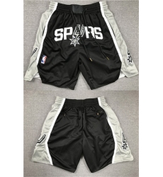 Men San Antonio Spurs Black Shorts (Run Small)