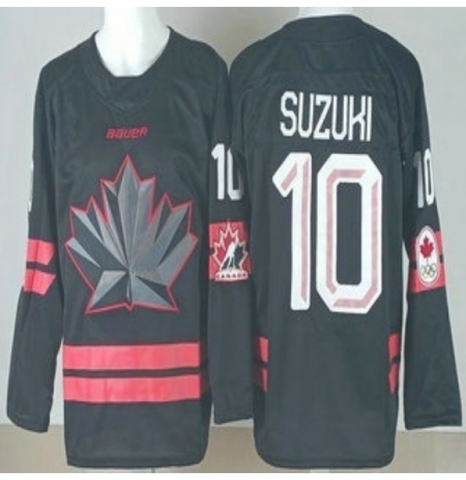 Men's Canada #10 Nick Suzuki Black 2026 Olympics Authentic Jersey