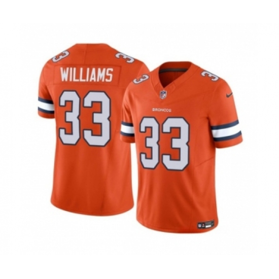 Men's Nike Denver Broncos #33 Javonte Williams Orange 2023 F.U.S.E. Vapor Untouchable Football Stitched Jersey Men's Nike Denver Broncos #33 Javonte Williams Orange 2023 F.U.S.E. Vapor Untouchable Football Stitched Jersey