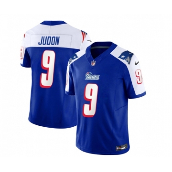 Men's Nike New England Patriots #9 Matthew Judon Blue White 2023 F.U.S.E. Vapor Limited Football Stitched Jersey Men's Nike New England Patriots #9 Matthew Judon Blue White 2023 F.U.S.E. Vapor Limited Football Stitched Jersey