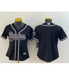 Women's Las Vegas Raiders Blank Black With Patch Cool Base Stitched Baseball Jersey