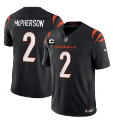 Men's Cincinnati Bengals #2 Evan McPherson Black 2026 F.U.S.E. 2-Star C Vapor Untouchable Limited Football Stitched Jersey
