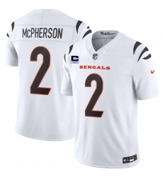Men's Cincinnati Bengals #2 Evan McPherson White 2026 F.U.S.E. 2-Star C Vapor Untouchable Limited Football Stitched Jersey