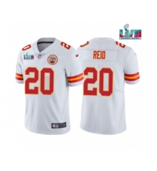 Men's Kansas City Chiefs #20 Justin Reid White Super Bowl LVII Patch Vapor Untouchable Limited Stitched Jersey