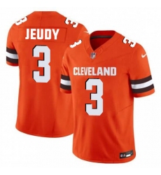 Men's Cleveland Browns #3 Jeudy Orange 2025 Vapor Limited Football Stitched Jersey