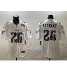 Men's Philadelphia Eagles #26 Saquon Barkley White 2025 Super Bowl LIX Fashion Vapor Untouchable Limited Stitched Football Jersey