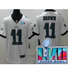 Youth Philadelphia Eagles #11 AJ Brown Limited White Super Bowl LVII Vapor Jersey