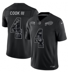 Men's Buffalo Bills #4 James Cook III Black 2026 F.U.S.E. Salute to Service Limited Stitched Football Jersey