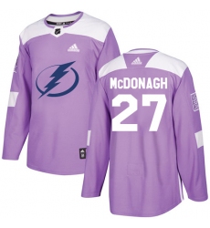 Youth Adidas Tampa Bay Lightning #27 Ryan McDonagh Authentic Purple Fights Cancer Practice NHL Jersey
