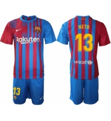 Men 2021-2022 Club Barcelona home blue 13 Nike Soccer Jersey