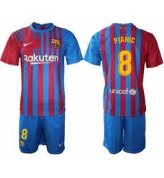 Men 2021-2022 Club Barcelona home blue 8 Nike Soccer Jerseys