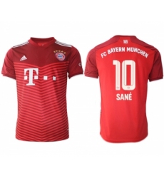 Men's FC Bayern München #10 Leroy Sané Red Home Soccer Jersey
