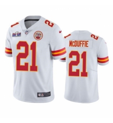 Men's Kansas City Chiefs #21 Trent McDuffie White Vapor Untouchable Limited Stitched Football 2024 Super Bowl LVIII Jersey