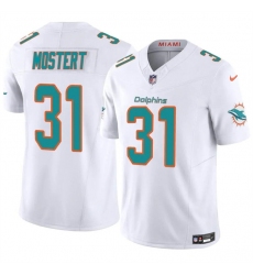 Men's Miami Dolphins #31 Raheem Mostert White 2023 F.U.S.E Alternate Vapor Limited Football Stitched Jersey