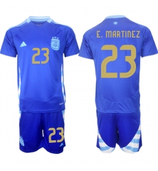 Men's Argentina #23 Emiliano Martínez Blue 2024-25 Away SoccerJersey Suit