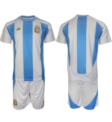 Men's Argentina Blank White Blue 2024-25 Home SoccerJersey Suit
