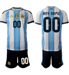 Men's Argentina Custom White Blue 2025-26 Home Soccer Jersey Suit