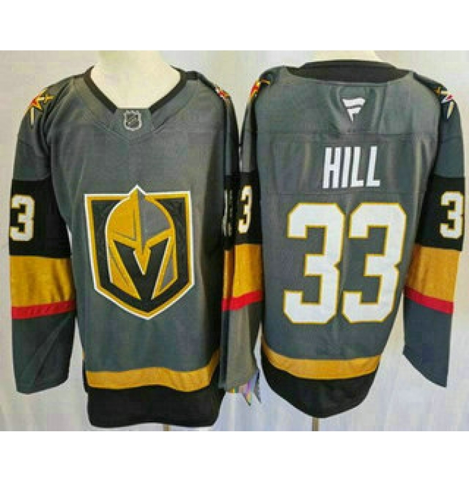 Men's Vegas Golden Knights #33 Adin Hill Gray Authentic Jersey