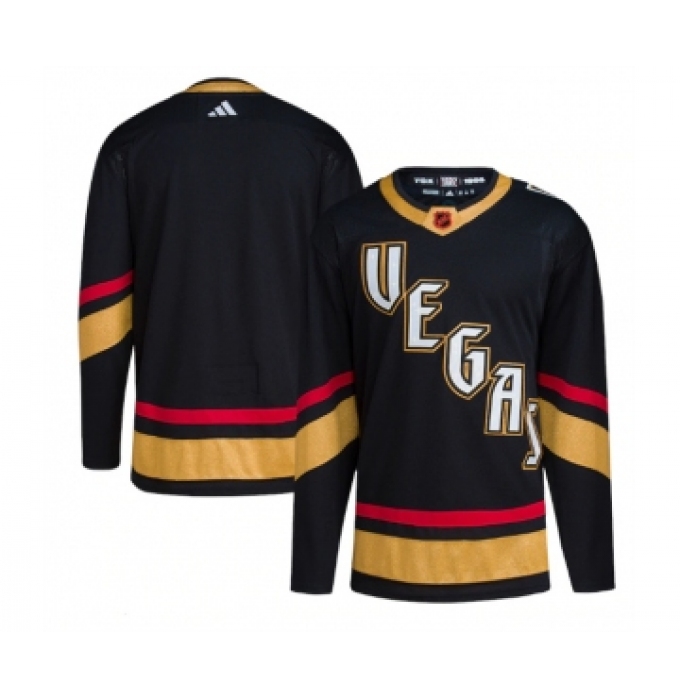 Men's Vegas Golden Knights Blank Black 2022-23 Reverse Retro Stitched Jersey