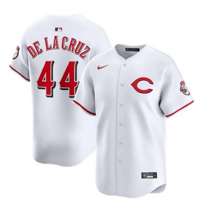 Men's Cincinnati Reds #44 Elly De La Cruz White 2025 Home Limited Stitched Baseball Jersey