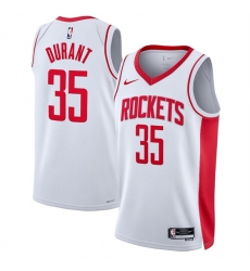 Men's Houston Rockets #35 Kevin Durant White Association Edition Stitched Jersey