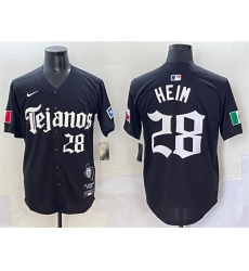 Men's Texas Rangers #28 Jonah Heim Black Gothic Mexico 2025 Vapor Premier Limited Stitched Baseball Jersey