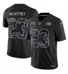 Men's San Francisco 49ers #23 Christian McCaffrey Black 2026 F.U.S.E. Salute to Service Limited Stitched Football Jersey