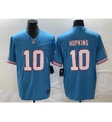 Men's Nike Tennessee Titans #10 DeAndre Hopkins Light Blue 2023 F.U.S.E. Vapor Limited Throwback Stitched Football Jersey