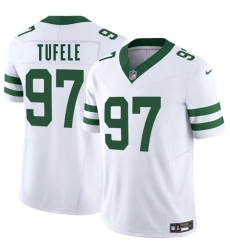 Men's New York Jets #97 Jay Tufele White 2025 F.U.S.E. Vapor Untouchable Limited Football Stitched Jersey