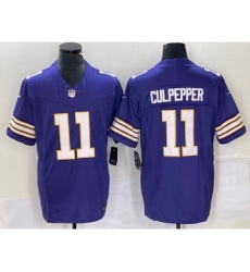 Men's Nike Minnesota Vikings #11 Daunte Culpepper Purple 2023 FUSE Vapor Limited Throwback Stitched Jersey