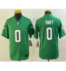 Youth Philadelphia Eagles #0 DAndre Swift Green Alternate FUSE Vapor Limited Stitched Jersey