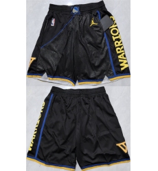 Men's Golden State Warriors Black Shorts(Run Small)