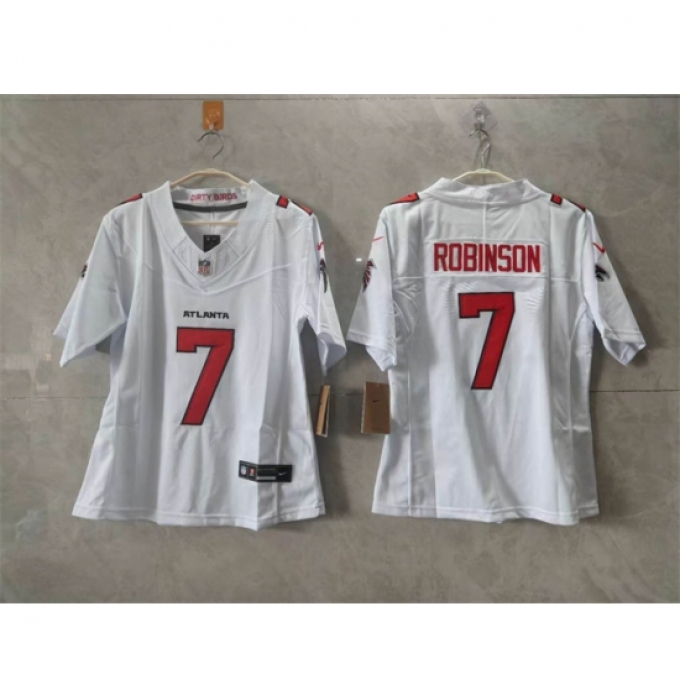 Youth Atlanta Falcons #7 Bijan Robinson White 2026 New F.U.S.E. Stitched Jersey