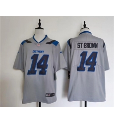 Men's Detroit Lions #14 Amon-Ra St. Brown Silver 2026 Rivalries Collection Limited Football Stitched Jersey