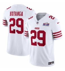 Youth San Francisco 49ers #29 Talanoa Hufanga White 2023 F U S E With John Madden Vapor Limited Stitched Football 2024 Super Bowl LVIII Jersey