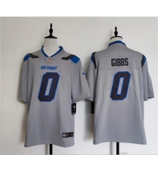 Men's Detroit Lions #0 Jahmyr Gibbs Silver 2026 Rivalries Collection Limited Football Stitched Jersey