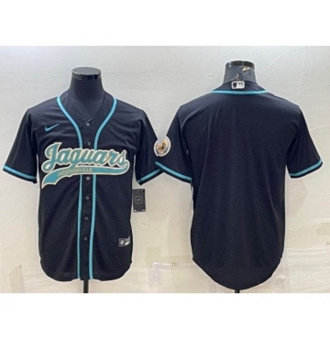 Men's Nike Jacksonville Jaguars Blank Black Cool Base Stitched Baseball Jersey