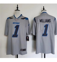 Men's Detroit Lions #1 Jameson Williams Silver 2026 Rivalries Collection Limited Football Stitched Jersey