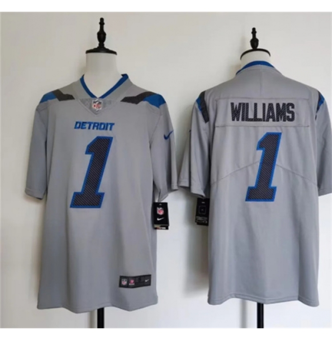 Men's Detroit Lions #1 Jameson Williams Silver 2026 Rivalries Collection Limited Football Stitched Jersey