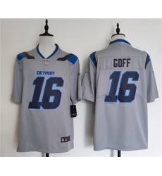Men's Detroit Lions #16 Jared Goff Silver 2026 Rivalries Collection Limited Football Stitched Jersey