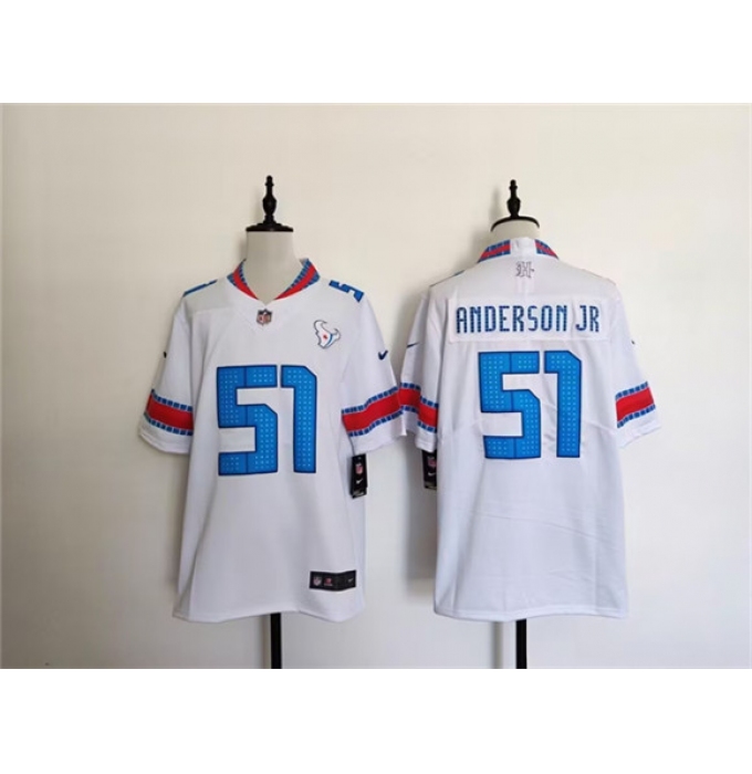 Men's Houston Texans #51 Will Anderson Jr. White 2026 Rivalries Collection Limited Football Stitched Jersey