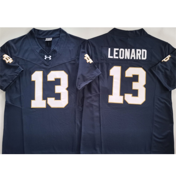 Men's Notre Dame Fighting Irish #13 Riley Leonard Navy 2024 F.U.S.E. Limited Stitched Jersey