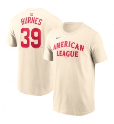 Men's American League #39 Corbin Burnes Cream 2024 All-Star Name & Number T-Shirt