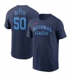 Men's National League #50 Mookie Betts Navy 2024 All-Star Name & Number T-Shirt