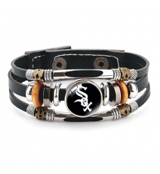 Chicago white socks MLB Pro football team jewel cowhide bracelet leather hand jewelry