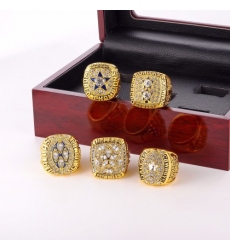 5pcs NFL Super Bowl Football Basketball Cowboys Ring Set with wooden box - # 11