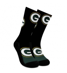 Green Bay Packers For Bare Feet Men's NFL Stripe Deuce Performance Crew Socks