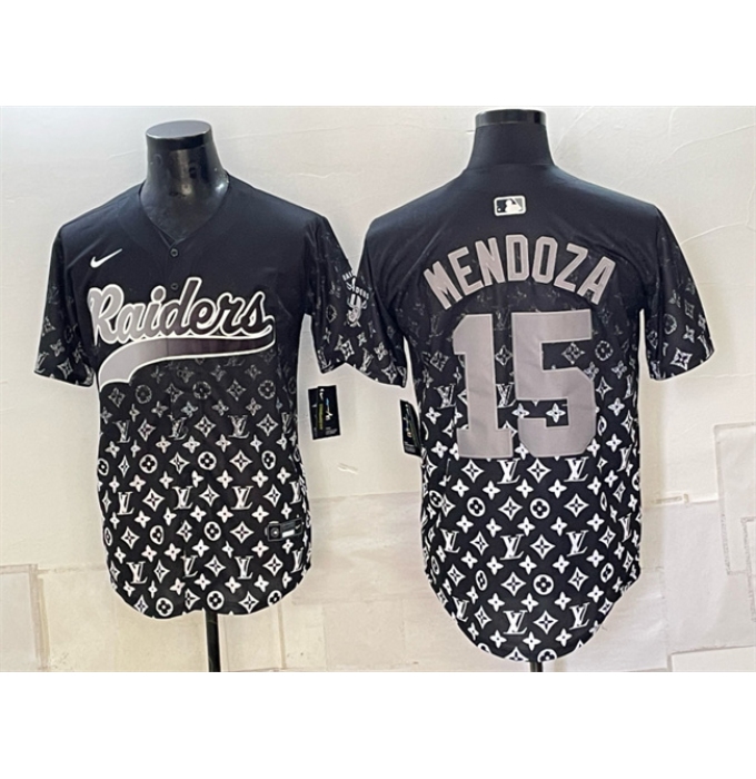 Men's Las Vegas Raiders #15 Fernando Mendoza Black Vapor Limited Stitched Baseball Jersey